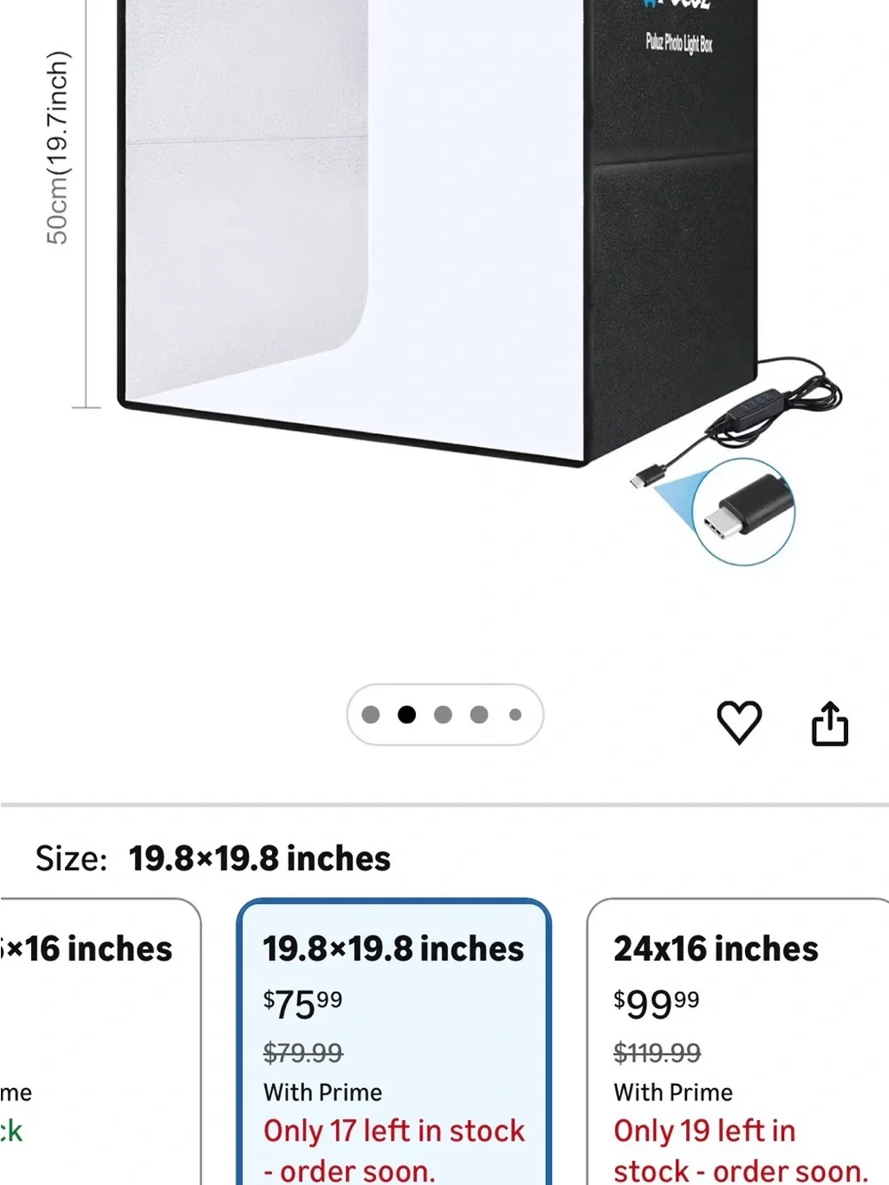 Portable Photo Light Box with Color Backdrops - Black and Multicolor